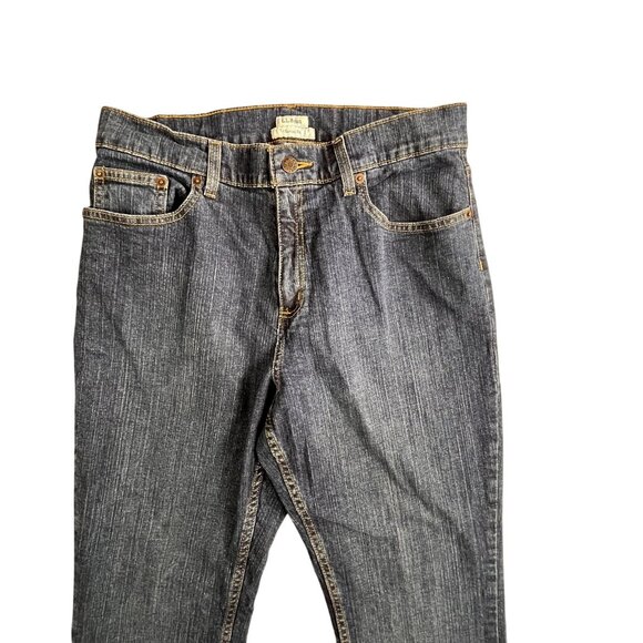LL Bean Jeans Womens 12 Classic Fit Straight Leg Stretch Denim Pants Spandex - Picture 5 of 16